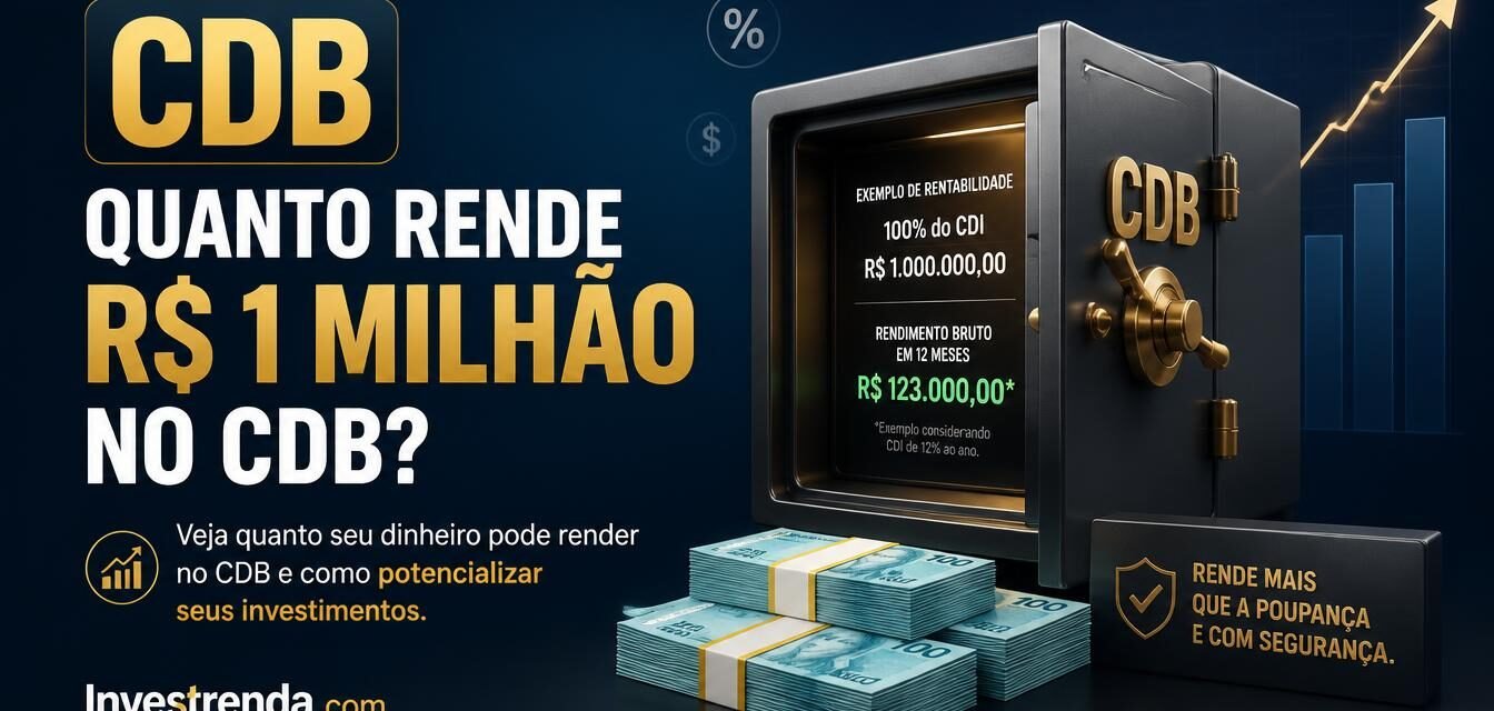 Quanto rende R$ 1 milhão no CDB? Veja uma simulação