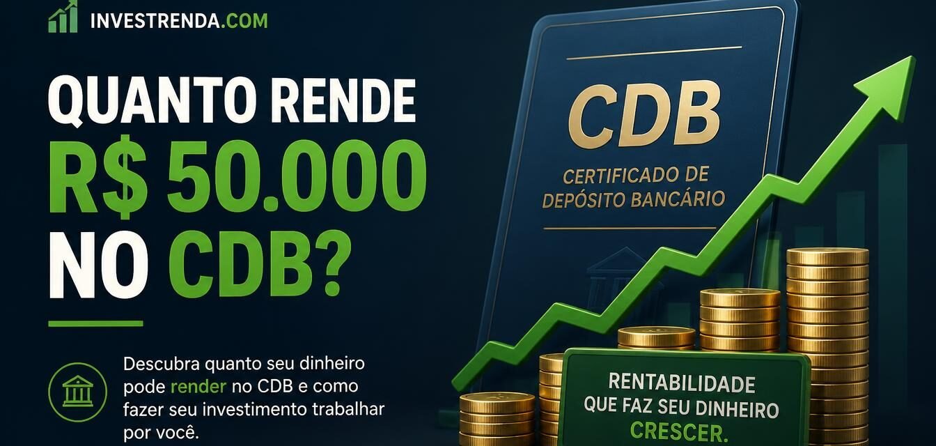 Quanto rende R$ 50.000 no CDB? Veja uma simulação