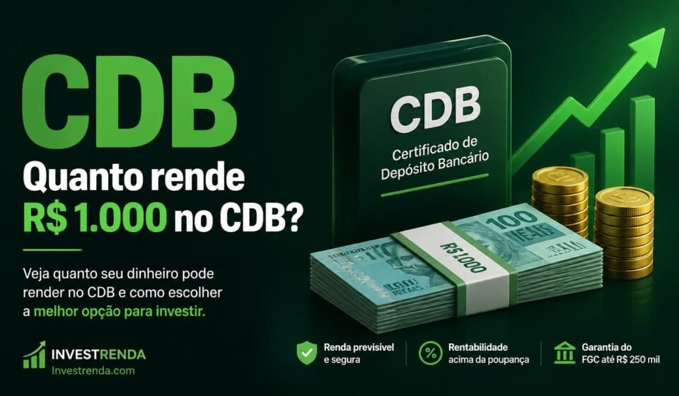 quanto rende R$ 1.000 no CDB